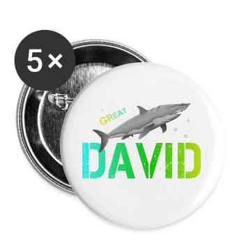 David - Buttons groß 56 mm (5er Pack) - Weiß - Vorne