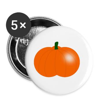 HALLOWEEN. KÜRBIS. HALLOWEEN-KÜRBIS - Buttons groß 56 mm (5er Pack) - Weiß - Vorne