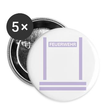 Feuerwehr Reflex Rücken - Buttons groß 56 mm (5er Pack) - Weiß - Vorne