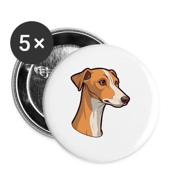 Alter kroatischer Windhund Hunderasse Karikatur Kawaii I - Buttons groß 56 mm (5er Pack) - Weiß - Vorne