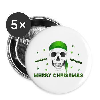 Merry Christmas - Buttons groß 56 mm (5er Pack) - Weiß - Vorne