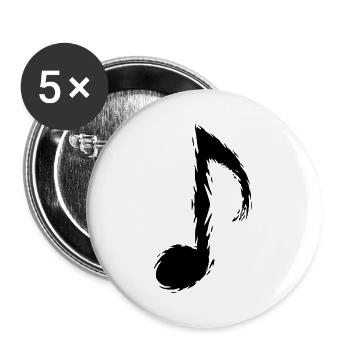 Musik Note Schwarz Musiknote - Buttons groß 56 mm (5er Pack) - Weiß - Vorne