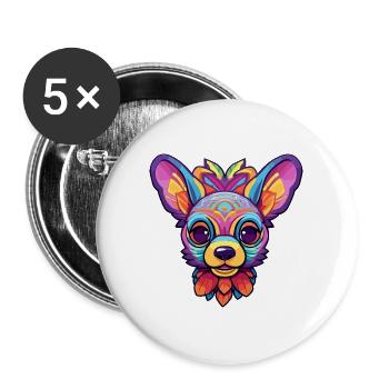 Peruanische Inka-Orchideen-Hunderasse Karikatur Kawaii Illu - Buttons groß 56 mm (5er Pack) - Weiß - Vorne