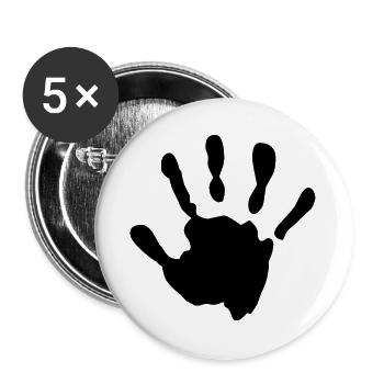 Baby im Bauch Handabdruck - Buttons groß 56 mm (5er Pack) - Weiß - Vorne