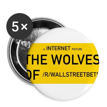 Wolves of /r/wallstreetbets - Buttons groß 56 mm (5er Pack) - Weiß - Vorne