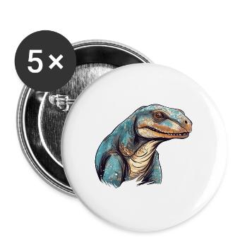 Komodowaran Bunte Aquarell-Karikatur Kawaii A - Buttons groß 56 mm (5er Pack) - Weiß - Vorne