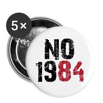 Schwarz-Rote Zahl 1984 mit rauer Textur Urban - Buttons groß 56 mm (5er Pack) - Weiß - Vorne