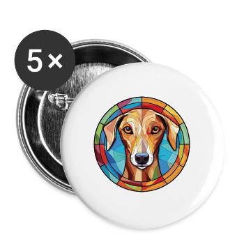 Alter kroatischer Windhund Hunderasse Aquarellglas - Buttons groß 56 mm (5er Pack) - Weiß - Vorne