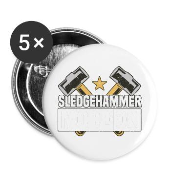 Vorschlaghammer-Modus an - Buttons groß 56 mm (5er Pack) - Weiß - Vorne