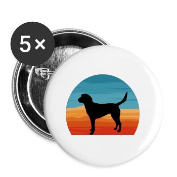 Beagle Harrier Hundeliebhaber Silhouette Vintage Sonnenuntergang - Buttons groß 56 mm (5er Pack) - Weiß - Vorne