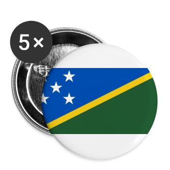 Salomoneninseln – Flagge mit Sternen und gelbem Strahl - Buttons groß 56 mm (5er Pack) - Weiß - Vorne