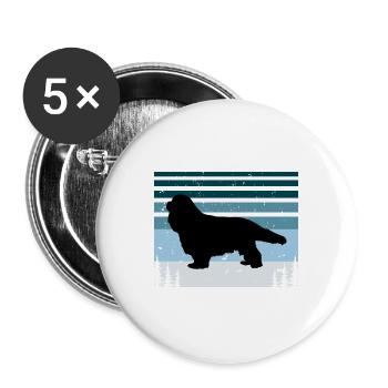 Cavalier Hundeliebhaber Silhouette Vintage Sonnenuntergang - Buttons groß 56 mm (5er Pack) - Weiß - Vorne