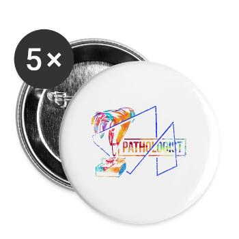 Akribischer Pathologe Mikroskop - Buttons groß 56 mm (5er Pack) - Weiß - Vorne