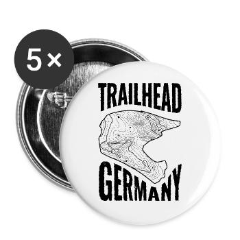 Mountainbike T-Shirt Trailhead Deutschland - Buttons groß 56 mm (5er Pack) - Weiß - Vorne