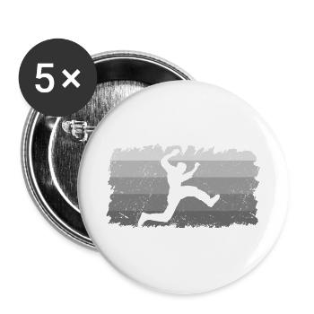 Vintage Parkourläufer Freerunning Parkour Läufer - Buttons groß 56 mm (5er Pack) - Weiß - Vorne