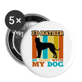 Córdoba Kampfhund Lover Silhouette Retro Sunset - Buttons groß 56 mm (5er Pack) - Weiß - Vorne