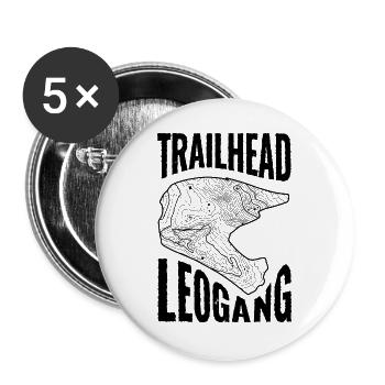 Mountainbike T-Shirt Trailhead Leogang - Buttons groß 56 mm (5er Pack) - Weiß - Vorne