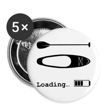 SUP-Therapie, Stand-Up-Paddle-Design - Buttons groß 56 mm (5er Pack) - Weiß - Vorne