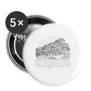 Monaco City - Buttons groß 56 mm (5er Pack) - Weiß - Vorne