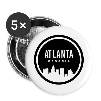 "Atlanta: Lebendige Verschmelzung von Geschichte und Innovation - Buttons groß 56 mm (5er Pack) - Weiß - Vorne