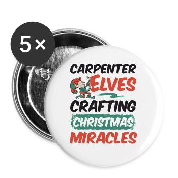 Weihnachten Jubel und saubere Zähne Zahnmedizinisc - Buttons groß 56 mm (5er Pack) - Weiß - Vorne