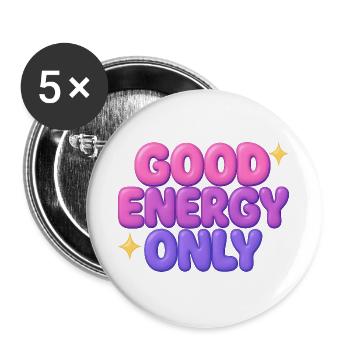 good energy only / y2k bubble art - Buttons groß 56 mm (5er Pack) - Weiß - Vorne