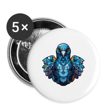 Taube buntes Aquarell Tier Haustier Illustration - Buttons groß 56 mm (5er Pack) - Weiß - Vorne