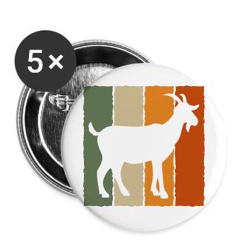 Ziege Silhouette  - Buttons groß 56 mm (5er Pack) - Weiß - Vorne