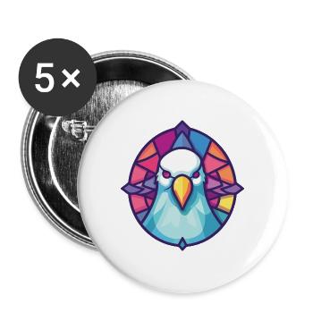 Taube Buntes Aquarell Tier Haustier Illustration - Buttons groß 56 mm (5er Pack) - Weiß - Vorne