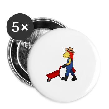 Gardener Unicorn - Buttons groß 56 mm (5er Pack) - Weiß - Vorne