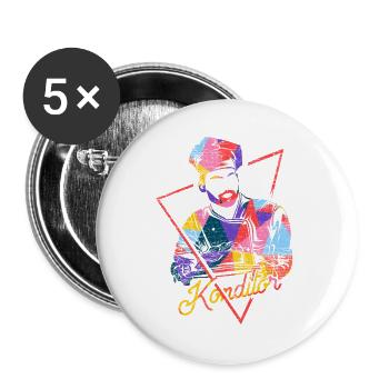 Kreativer Konditor Zuckerwerk - Buttons groß 56 mm (5er Pack) - Weiß - Vorne