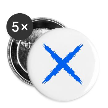 Kreuz Symbol Design Vektor Bürste Blau Geschenk - Buttons groß 56 mm (5er Pack) - Weiß - Vorne
