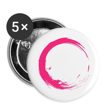Kreis Design Bürste Pink Rosa Neu - Buttons groß 56 mm (5er Pack) - Weiß - Vorne