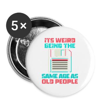 Jahrgang | Klassisch | Klassisch | Alt - Buttons groß 56 mm (5er Pack) - Weiß - Vorne