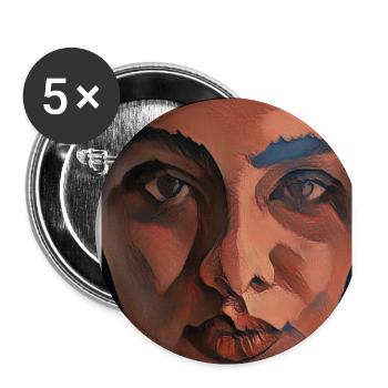 Pastellmädchen ART - Buttons groß 56 mm (5er Pack) - Weiß - Vorne
