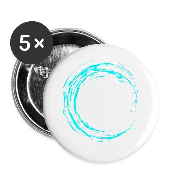 Kreis Bürste Modern cool Vektor Wasserblau - Buttons groß 56 mm (5er Pack) - Weiß - Vorne