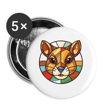 Chipmunk bunte Aquarell-Tierillustration - Buttons groß 56 mm (5er Pack) - Weiß - Vorne