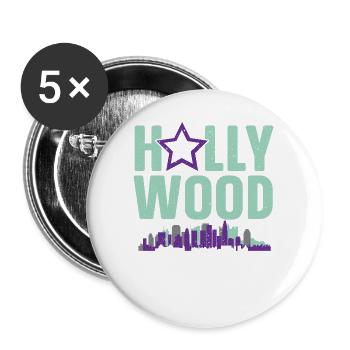 Hollywood America USA Vacation Travel Tourist - Buttons groß 56 mm (5er Pack) - Weiß - Vorne