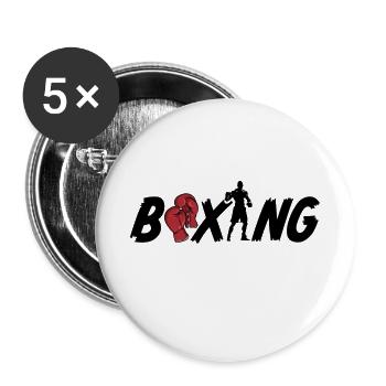 Boxing Boxer - Buttons groß 56 mm (5er Pack) - Weiß - Vorne