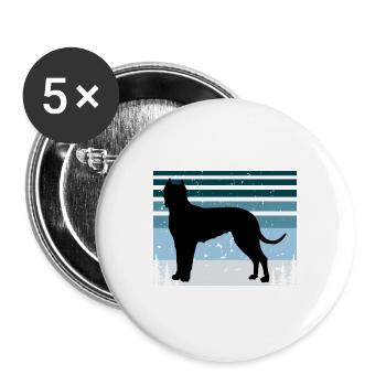 Cordoba Kampfhund Liebhaber Silhouette Retro Sonnenuntergang - Buttons groß 56 mm (5er Pack) - Weiß - Vorne