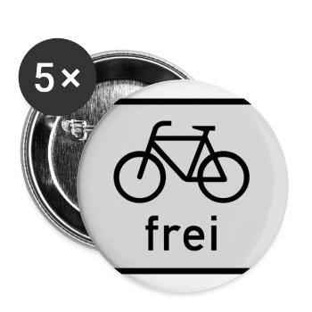 Fahrrad frei - Buttons groß 56 mm (5er Pack) - Weiß - Vorne