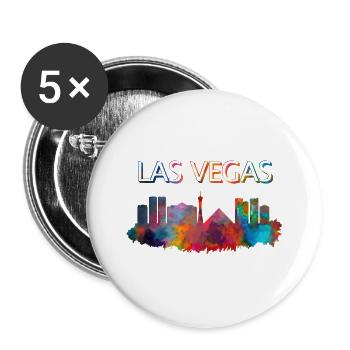 Las Vegas - Buttons groß 56 mm (5er Pack) - Weiß - Vorne