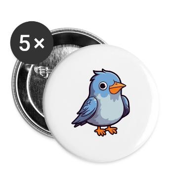 Kuckuck niedliche Karikatur Kawaii Aquarell Tier Haustier - Buttons groß 56 mm (5er Pack) - Weiß - Vorne