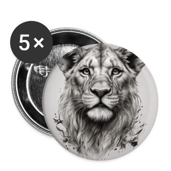 König des Dschungels - Buttons groß 56 mm (5er Pack) - Weiß - Vorne