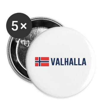 walhalla Wikinger Norwegen Odin - Buttons groß 56 mm (5er Pack) - Weiß - Vorne