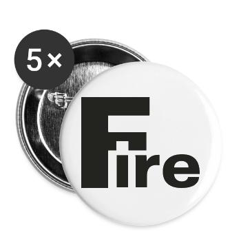 Fire voll - Buttons groß 56 mm (5er Pack) - Weiß - Vorne