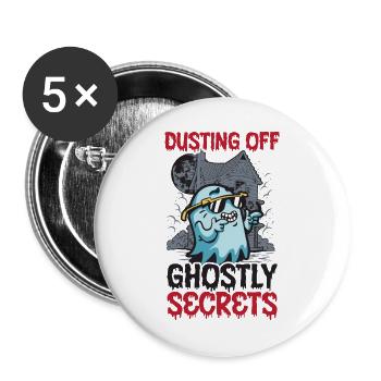 Abstauben geisterhafter Geheimnisse Hausmeister Ha - Buttons groß 56 mm (5er Pack) - Weiß - Vorne