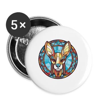 Hase indische Hunderasse Aquarell Illustration - Buttons groß 56 mm (5er Pack) - Weiß - Vorne