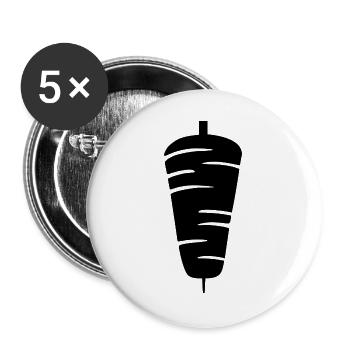 Döner Kebab Spiess - Buttons groß 56 mm (5er Pack) - Weiß - Vorne