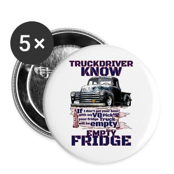 V8 Pickup Kühlschrank Humor - Buttons groß 56 mm (5er Pack) - Weiß - Vorne